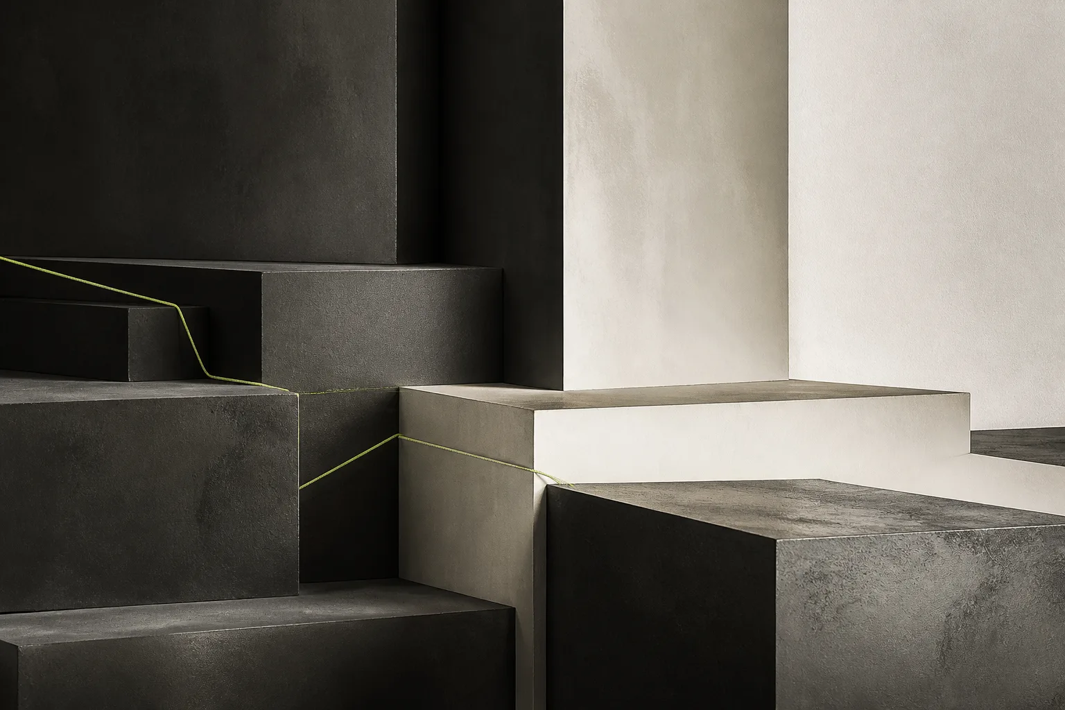 Layered abstract blocks with a single bright thread suggesting ongoing costs.