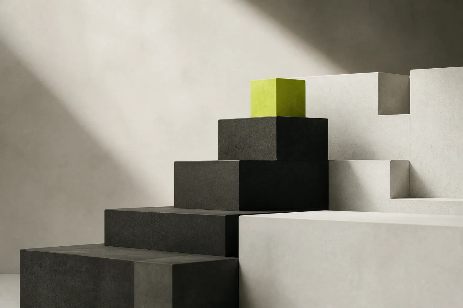 Abstract layered blocks representing increasing app complexity and cost.