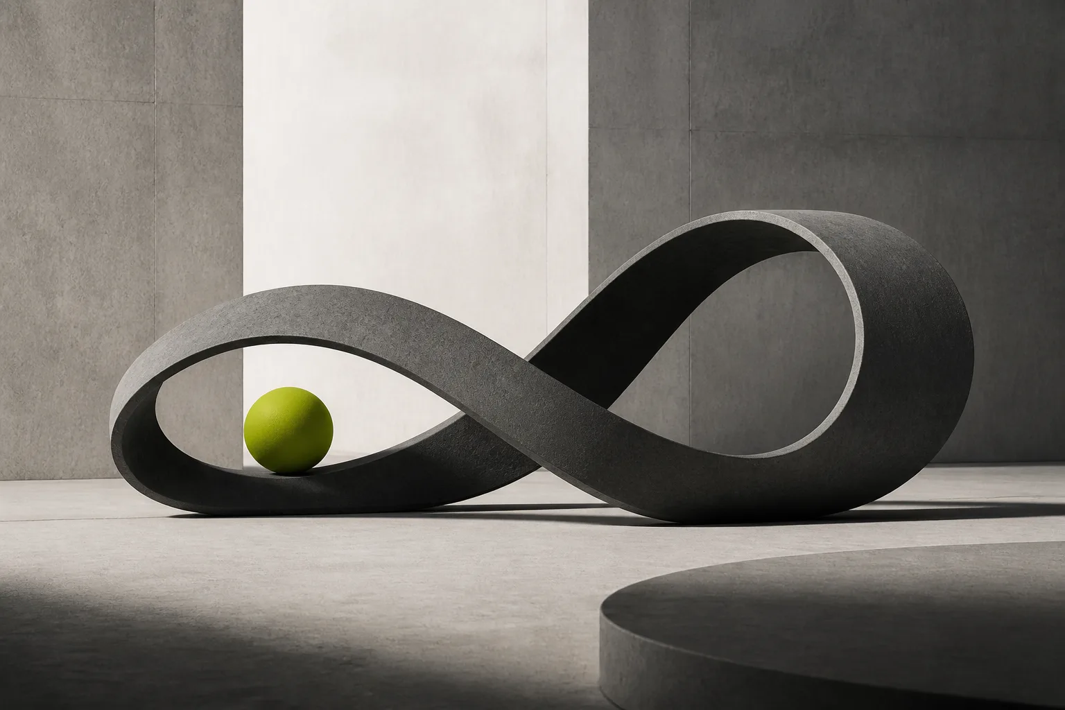 Abstract looping shapes symbolising ongoing app maintenance costs.