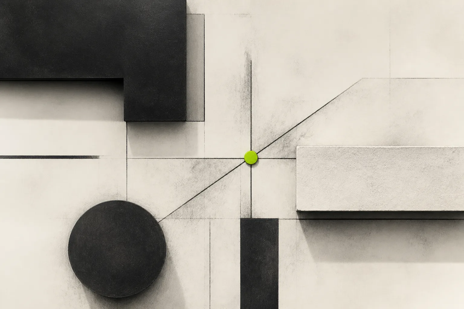 Abstract composition hinting at constraints inside a content network.