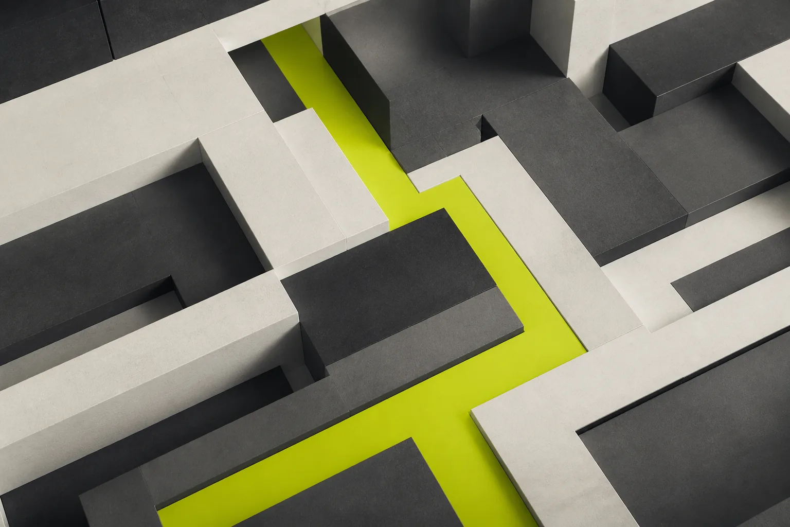Abstract grid composition representing a planned content architecture path.